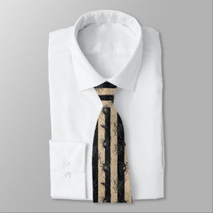 Gothic Spider och Webben Stripe Halloween Mönster Slips