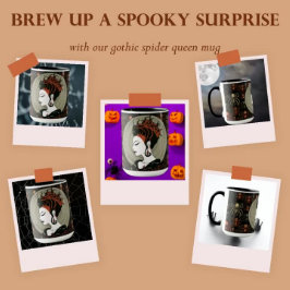 Gothic Spider Queen, Mörk och Elegant Halloween Mugg