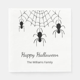 Gothic Spiders Black White Halloween fest Pappersservett