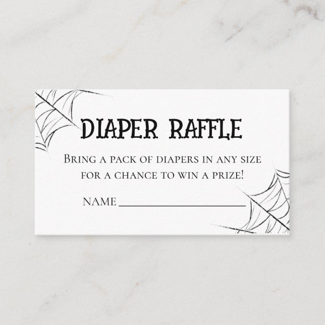 Gothic Spiderweb Diaper Raffle Baby Shower Insert  Tilläggskort (Framsida)
