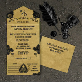 Gothic Spirit Board Fall, Witchy Halloween Bröllop