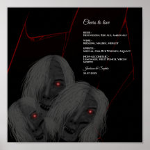 Gothic Spöken Red White Black Mörk Moody Halloween