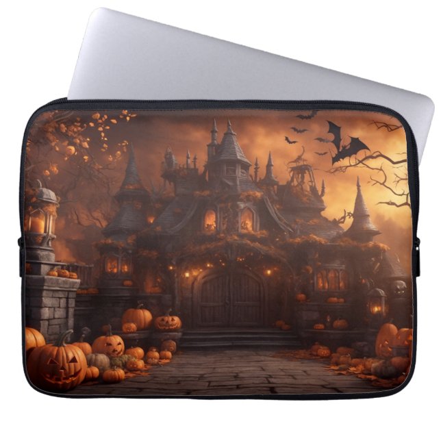 Gothic Spooky Halloween House Scary Mansion Laptop Fodral (Framsidan)