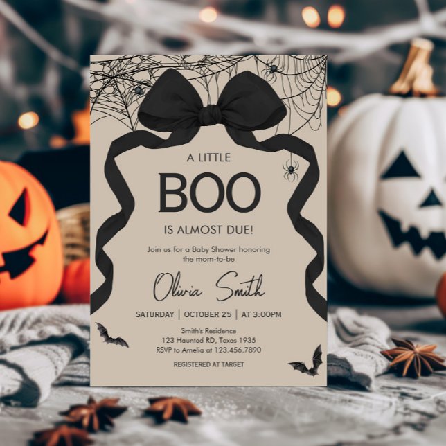 Gothic Spooky Little Boo Baby Shower Inbjudningar (Gothic Spooky Little Boo Coquette Baby Shower Invitation
)