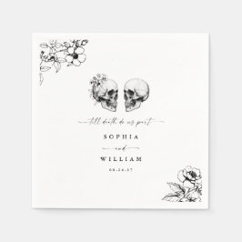 Gothic Spooky Skull Til Död tillhör oss Bröllop Pappersservett