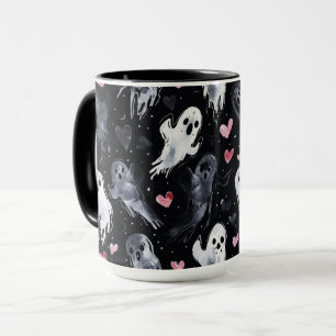 Gothic Spooky Valentine Spöken med hjärtan Mugg