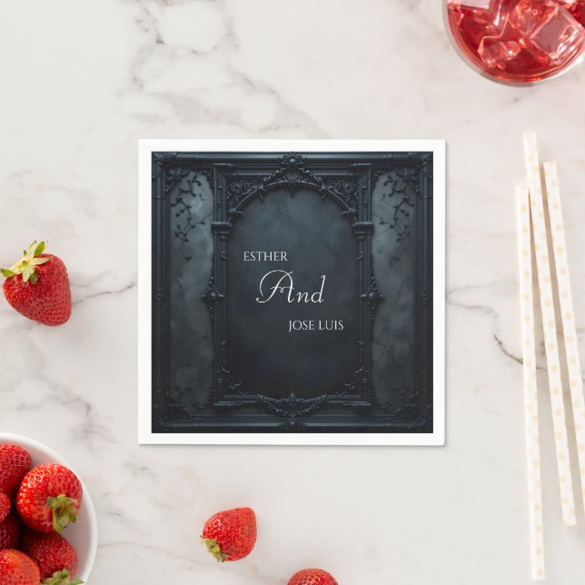 Gothic Square Frame  Wedding Pappersservett (Insitu)