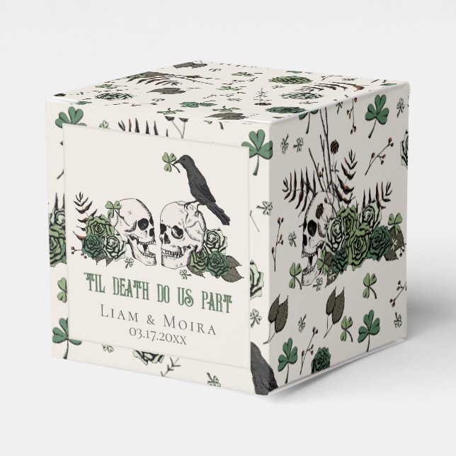 Gothic St. Patricks Day Blommigt Skull Irish Bröll Presentaskar (Framsidan Sidan)