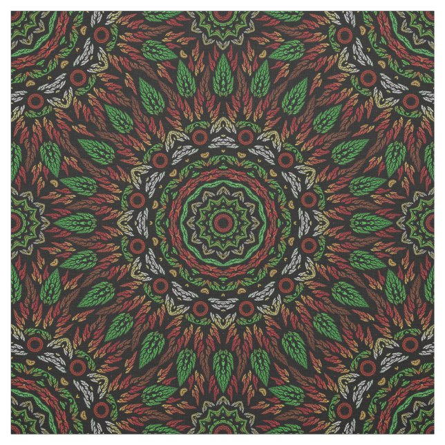 Gothic Stached Glass Löv Mandala Mönster Tyg (Provkarta)