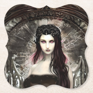Gothic Steampunk Fallen Angel AI Art Underlägg Papper