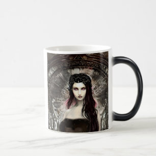 Gothic Steampunk Fallen Ängel AI Konst Magisk Mugg