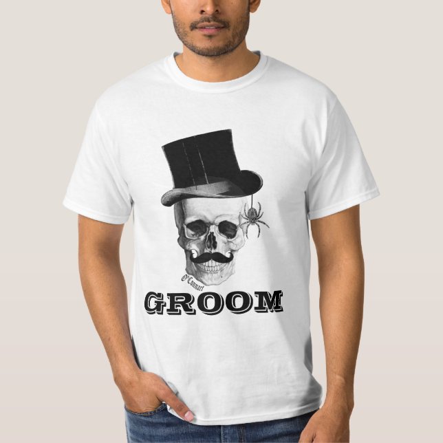 Gothic steampunk groom tee shirt (Framsida)