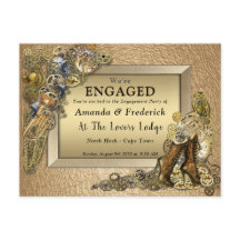 Gothic - Steampunk Guld Leather Förlovning