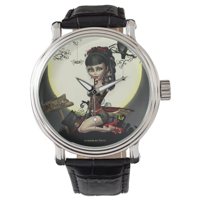Gothic Steampunk Lolita Girl Wrist Watch Armbandsur (Framsida)