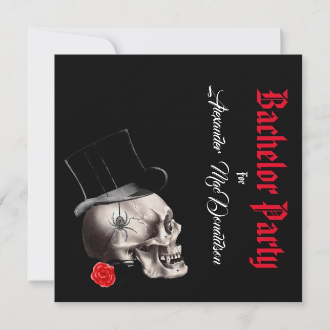 Gothic, sten eller biker Black-bachelor party Inbjudningar (Framsida)