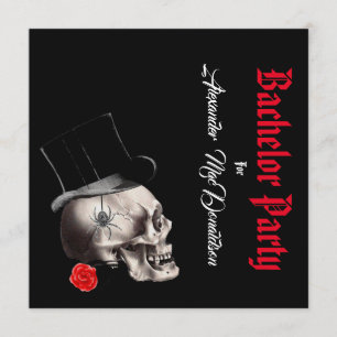 Gothic, sten eller biker Black-bachelor party Inbjudningar