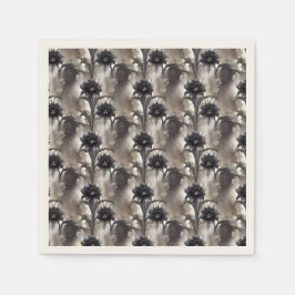 Gothic Stil Black Flowers Pappersservett