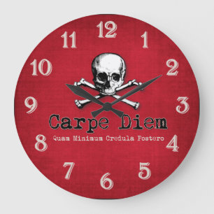 Gothic Stil Carpe Diem Wall Clock Stor Klocka