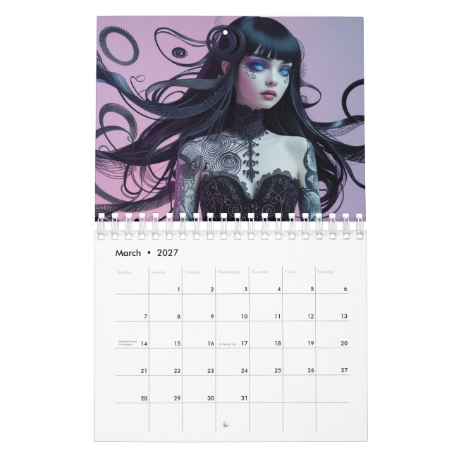 Gothic Stil Girl Kalender (Mar 2027)