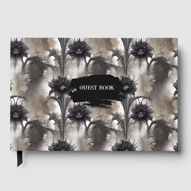 Gothic Stil Mörk Bröllop Gästböcker (Framsida)