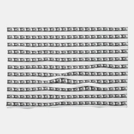 Gothic striped pattern with skulls kökshandduk