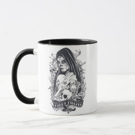 Gothic Sugar Skull Woman Tattoo Art Mugg