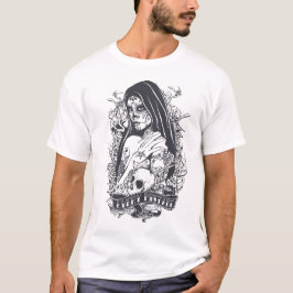 Gothic Sugar Skull Woman Tattoo Art T Shirt