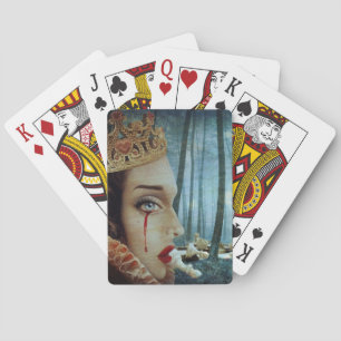 Gothic Surreal Unique Collage Ledsen Queen of Hear Casinokort