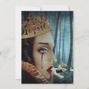 Gothic Surreal Unique Collage Ledsen Queen of Hear Inbjudningar