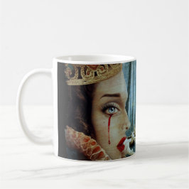 Gothic Surreal Unique Collage Ledsen Queen of Hear Kaffemugg
