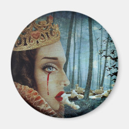 Gothic Surreal Unique Collage Ledsen Queen of Hear Magnet