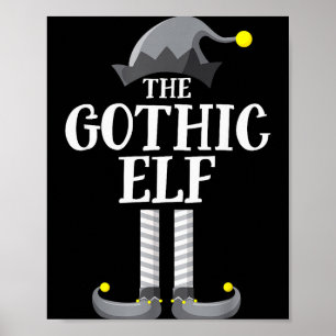 Gothic Svart Alv Matchande Familj Jul Grupp P Poster