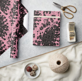 Gothic svart och rosa stänkig abstrakt målning presentpapper