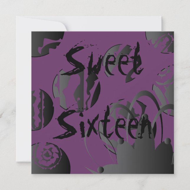 Gothic Sweet sixteen-inbjudan - Anpassa Inbjudningar (Framsida)
