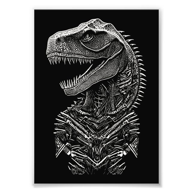 Gothic T-Rex Dinosaur Fototryck (Framsidan)