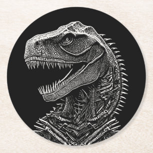 Gothic T-Rex Dinosaur Underlägg Papper Rund
