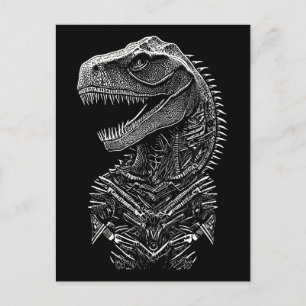 Gothic T-Rex Dinosaur Vykort