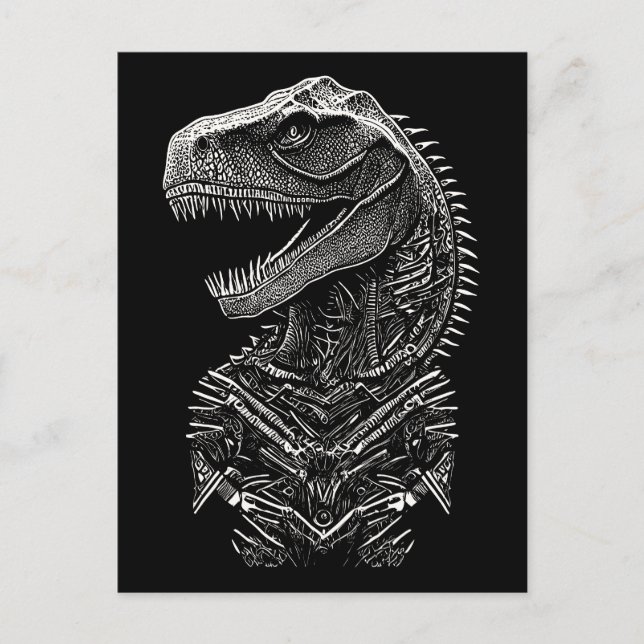 Gothic T-Rex Dinosaur Vykort (Framsida)