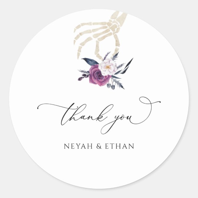 Gothic Tack Mörkt Bröllop Halloween Etikett N100 (Framsida)