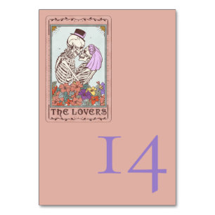 Gothic Tarot Card Älskare Bröllop Bordsnummer