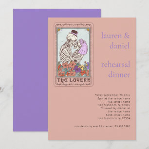 Gothic Tarot Card Älskare Bröllop Rehearsal Dinner Inbjudningar