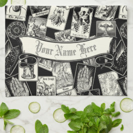 Gothic Tarot Card Viktorian Witchcraft Apothecary Kökshandduk