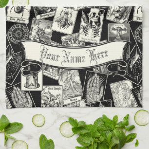 Gothic Tarot Card Viktorian Witchcraft Apothecary Kökshandduk