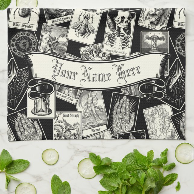 Gothic Tarot Card Viktorian Witchcraft Apothecary Kökshandduk (Vikta)