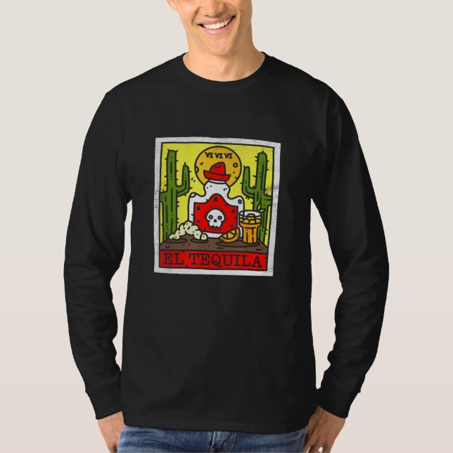 Gothic Tarot El Tequila Satanic Goth Occult Grunge T Shirt (Framsida)