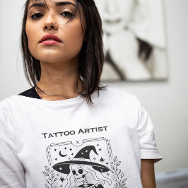 Gothic Tarot Skeleton Mystical Celestial Blommigt T Shirt