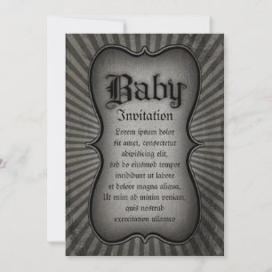 Gothic Text Baby Inbjudningar