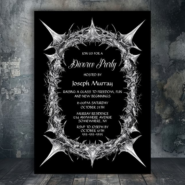 Gothic Thorns Divorce Party-inbjudan Inbjudningar (Skapare uppladdad)