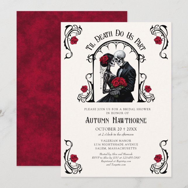Gothic Til Death Bröllopsfest Inbjudningar (Fram/baksida)
