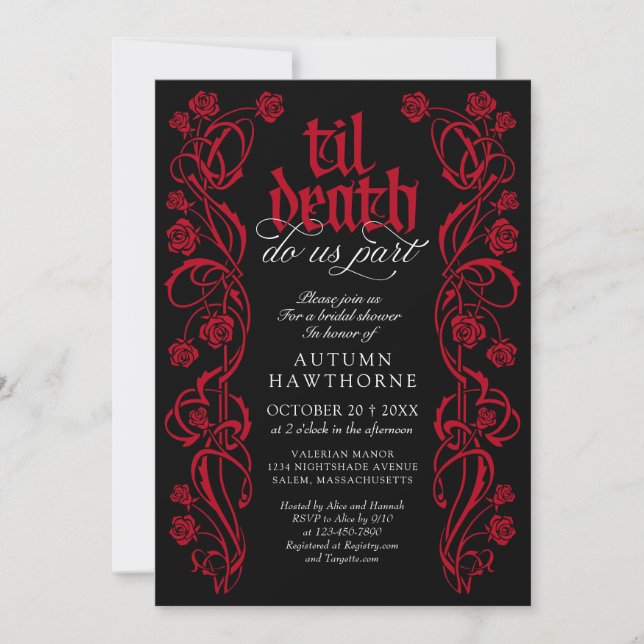 Gothic Til Death Bröllopsfest Inbjudningar (Framsida)